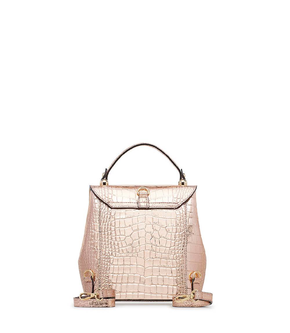 Loriblu Borsa a mano rosa in pelle laminata stampa cocco Affare Del Giorno