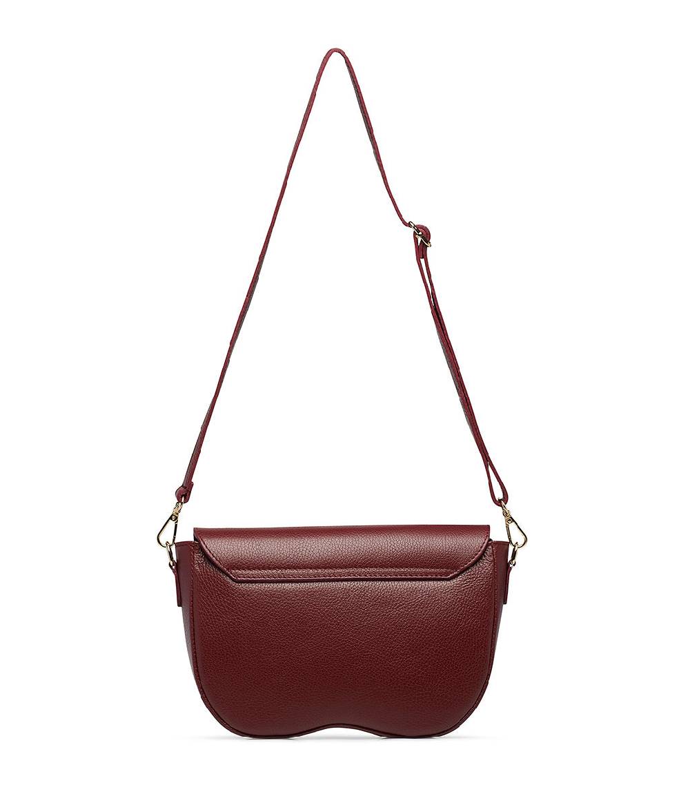 Loriblu Borsa a tracolla in pelle rosso scuro testurizzata Sottocosto