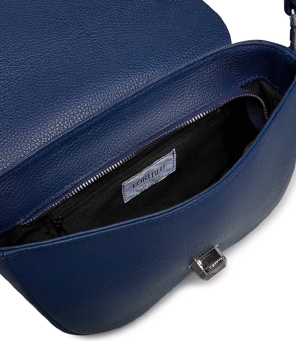 Loriblu Borsa a tracolla in pelle blu testurizzata Convenienza