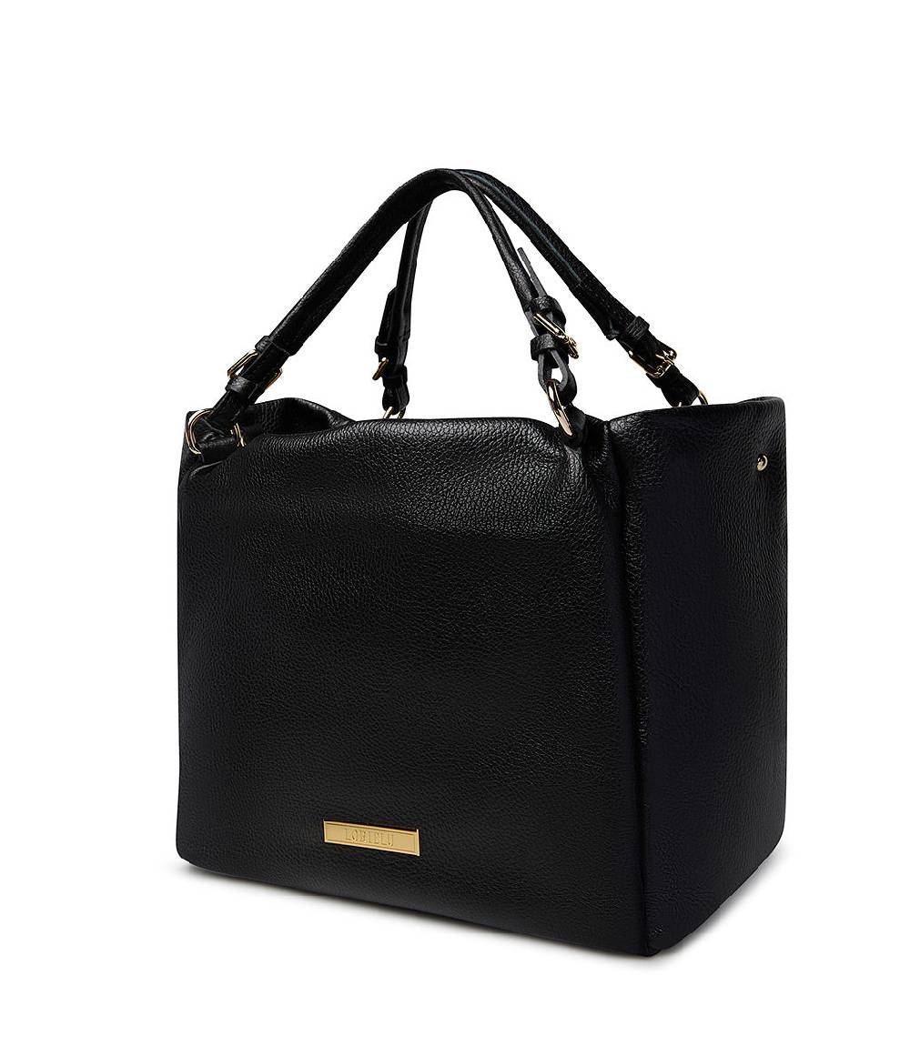 Loriblu Borsa nera in pelle martellata Presa