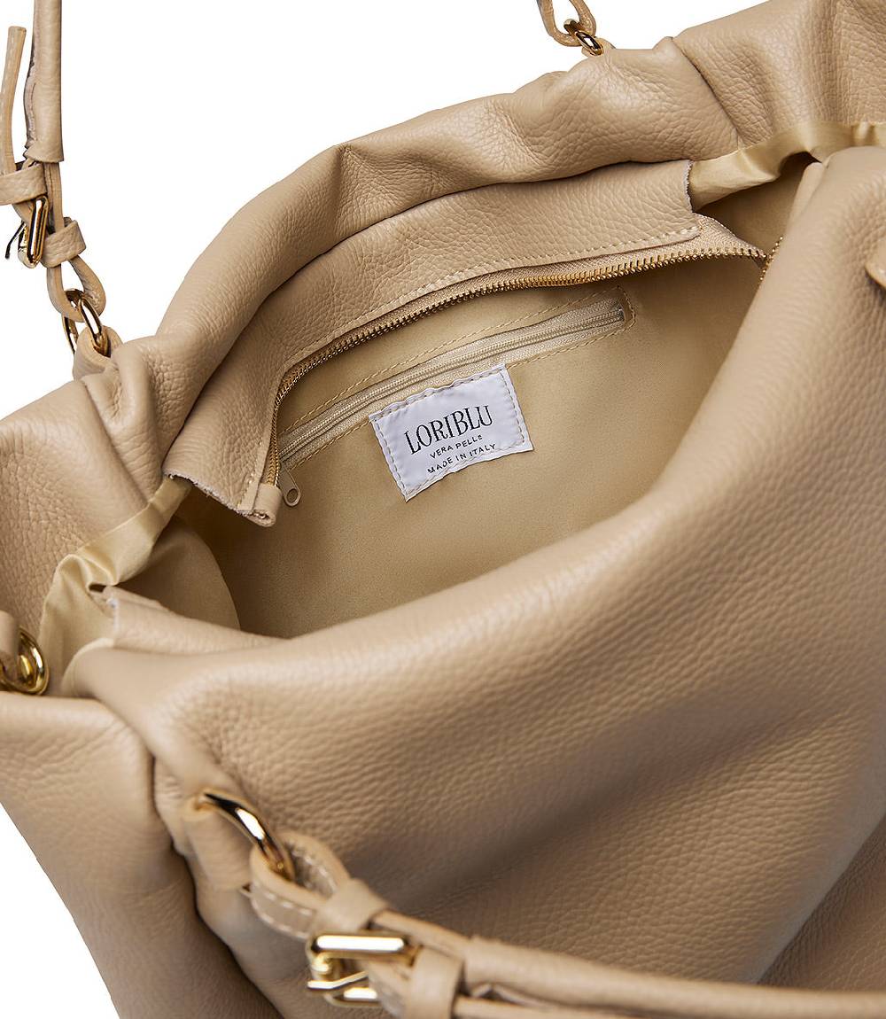 Loriblu Borsa beige in pelle martellata Sconto