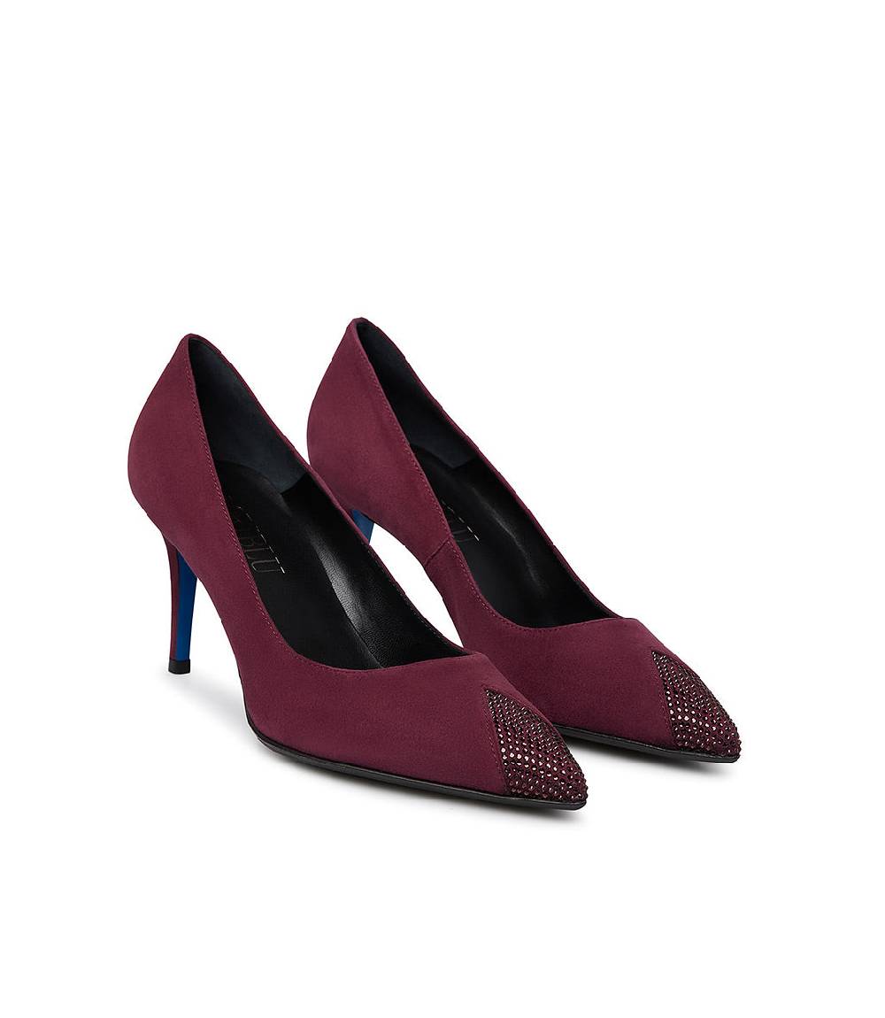Loriblu Décolleté in camoscio borgogna con cristalli Economico