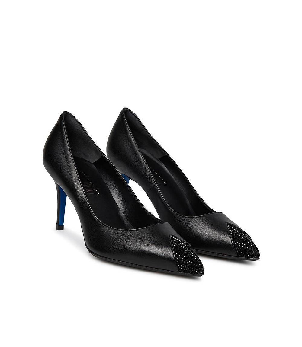 Loriblu Décolleté in nappa nera con cristalli Online