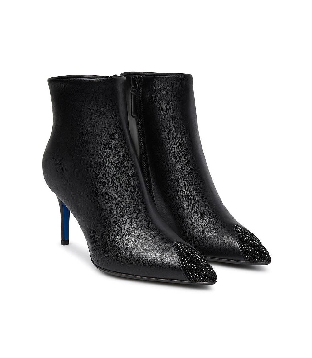Loriblu Stivaletti in nappa nera con cristalli Saldi