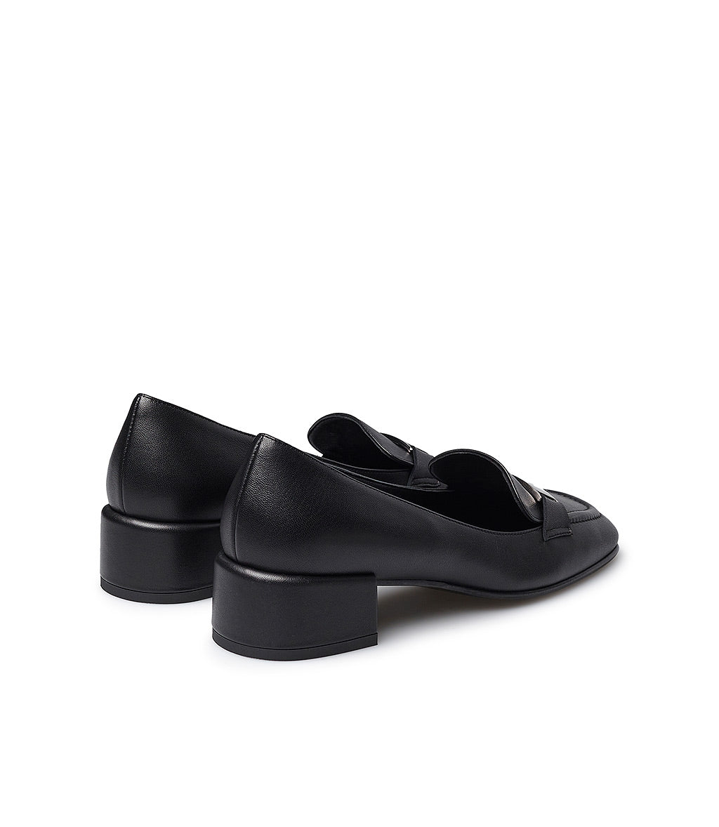 Loriblu Mocassini in nappa nera con placca logo Spedizione gratuita