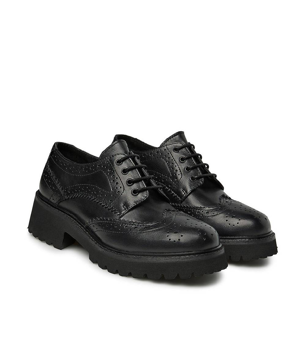 Loriblu Derby brogue in vitello nero Grande vendita