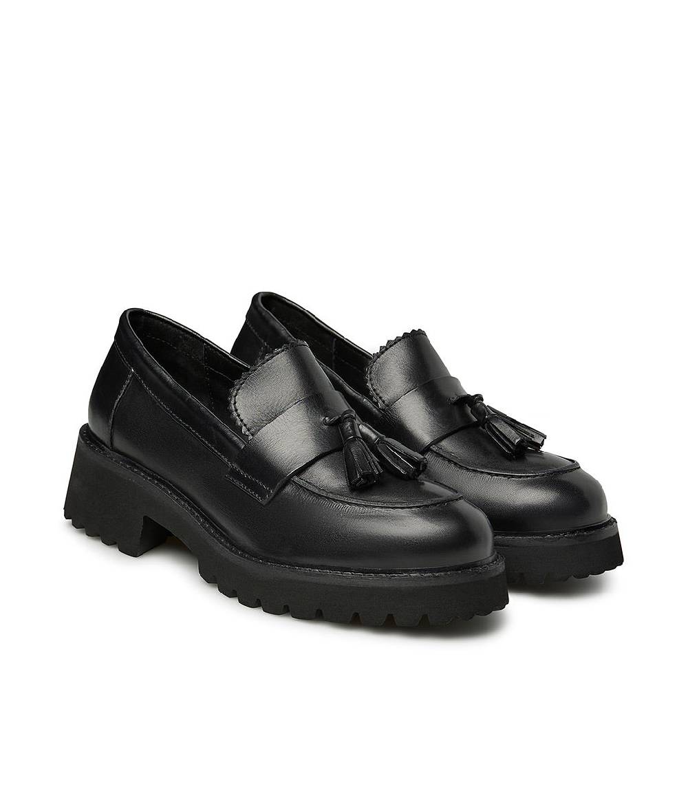 Loriblu Mocassini in nappa nera con nappine Flash Sale