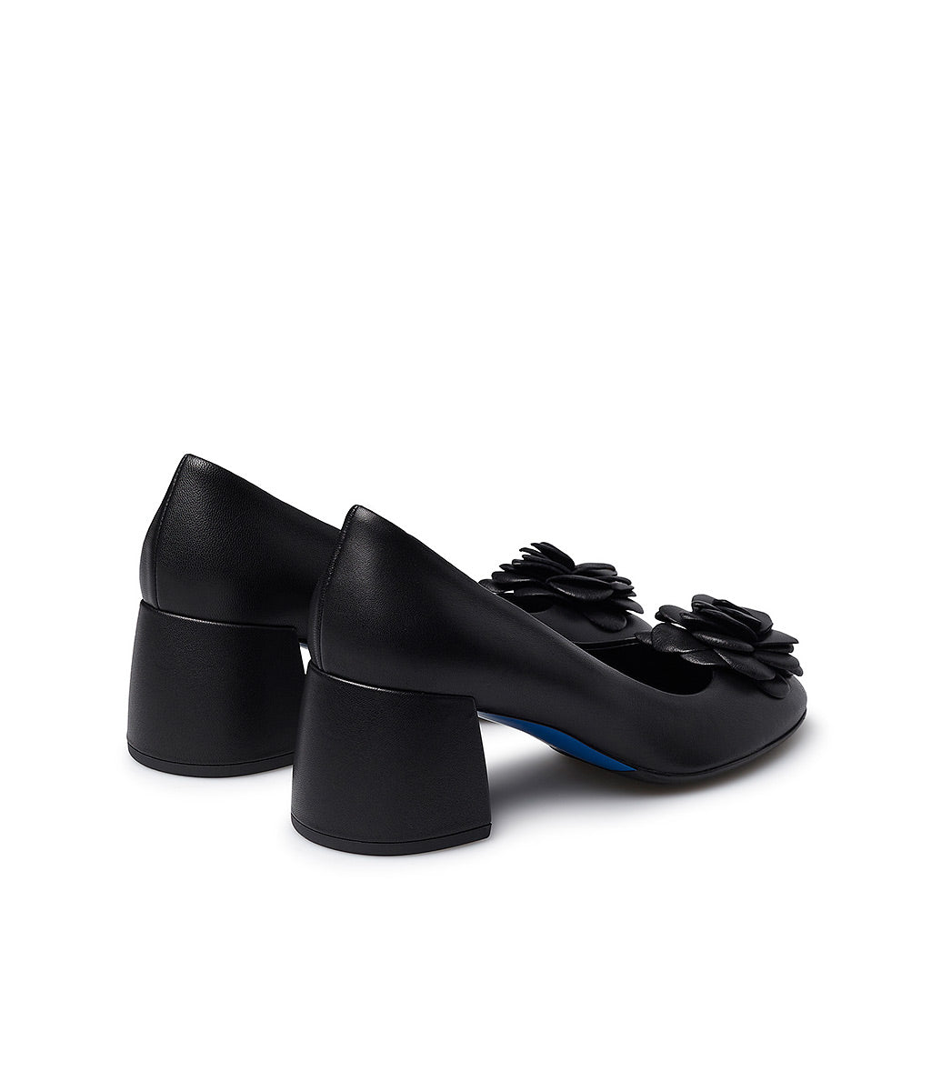 Loriblu Décolleté in nappa nera con fiore Shopping online