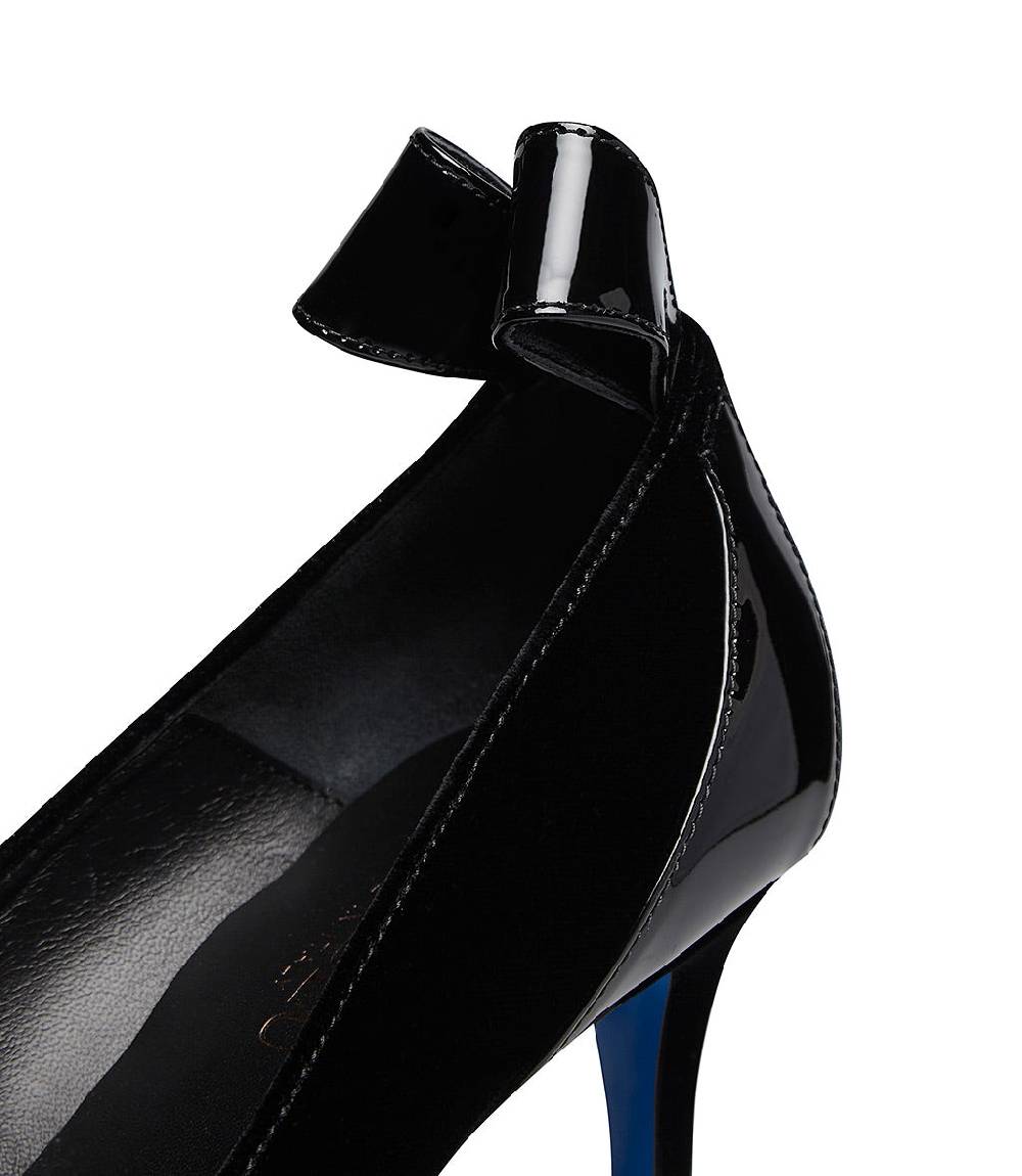 Loriblu Décolleté in velluto e vernice nera Lightning offer