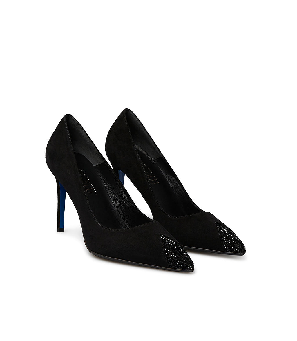 Loriblu Décolleté in nappa nera con cristalli Sconti VIP