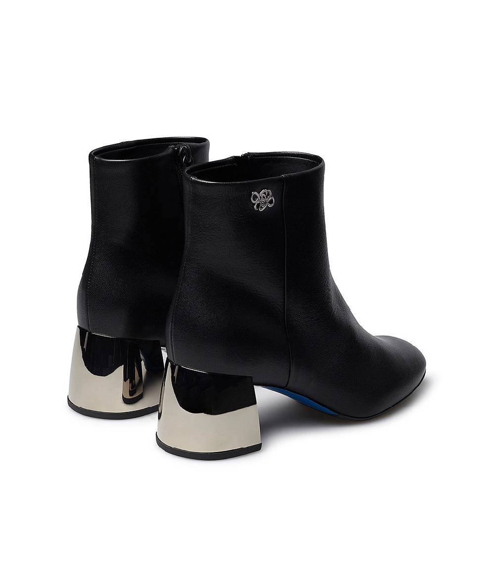 Loriblu Stivaletto in nappa nera con tacco metal argento Ultimo giorno