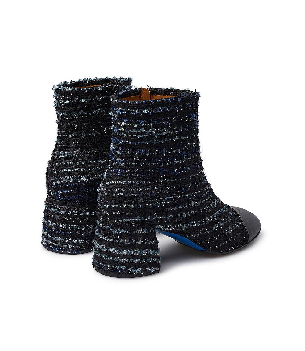 Loriblu Stivaletto in tessuto tweed e nappa blu Fino al 50% di sconto