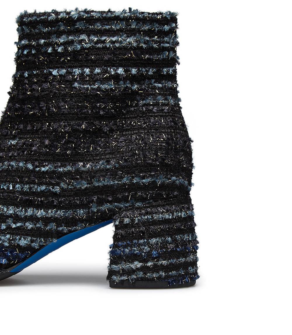 Loriblu Stivaletto in tessuto tweed e nappa blu Fino al 50% di sconto