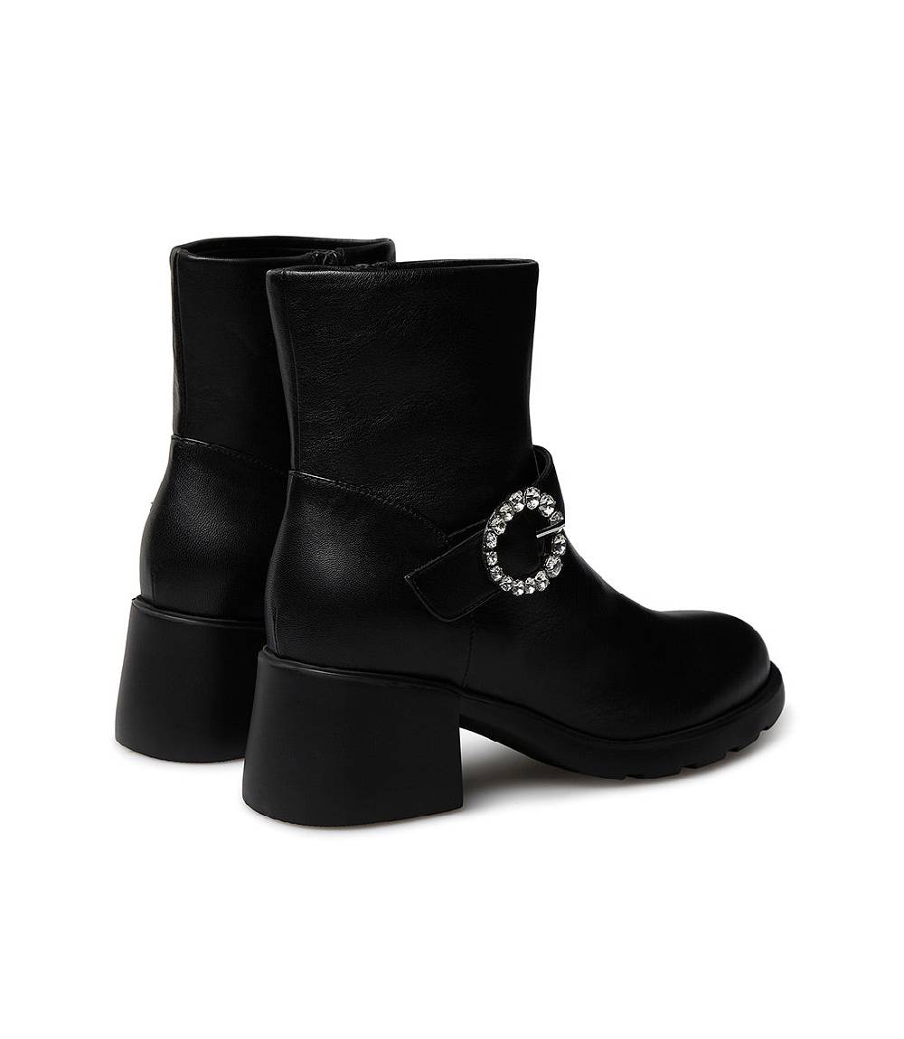Loriblu Stivaletto in nappa nera con fibbia gioiello Fino al 65% di sconto