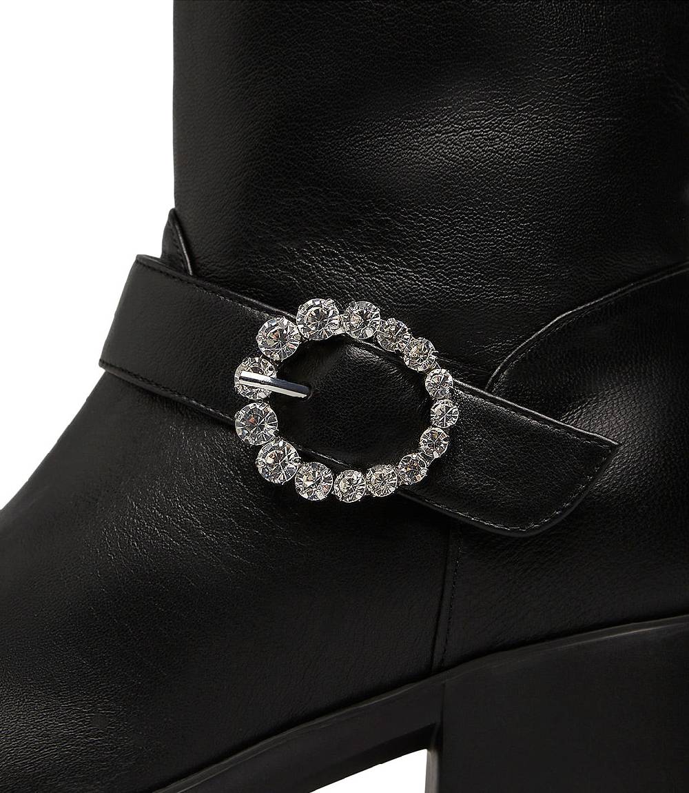 Loriblu Stivaletto in nappa nera con fibbia gioiello Fino al 65% di sconto