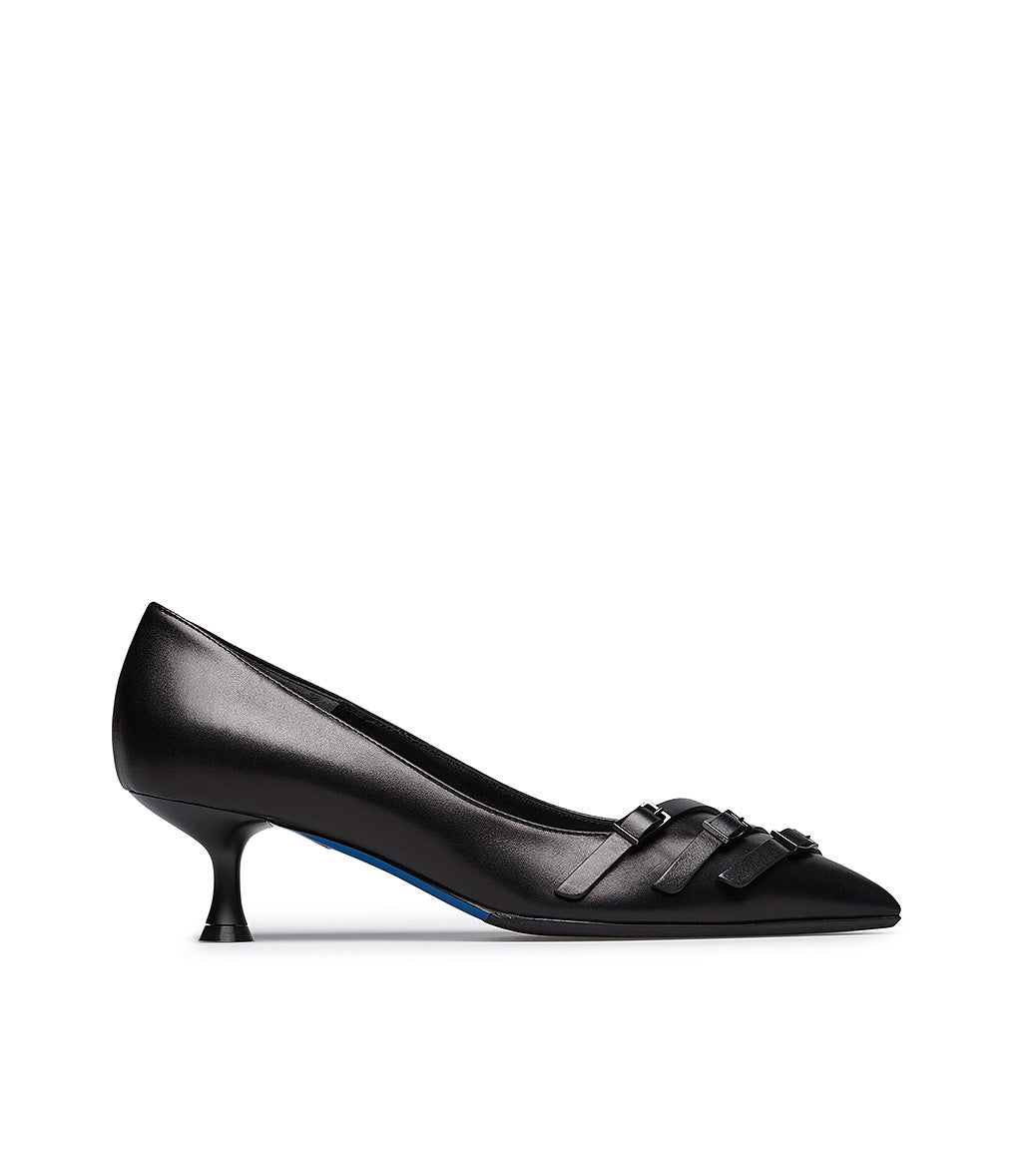 Loriblu Décolleté in nappa nera con cinturini Only for today