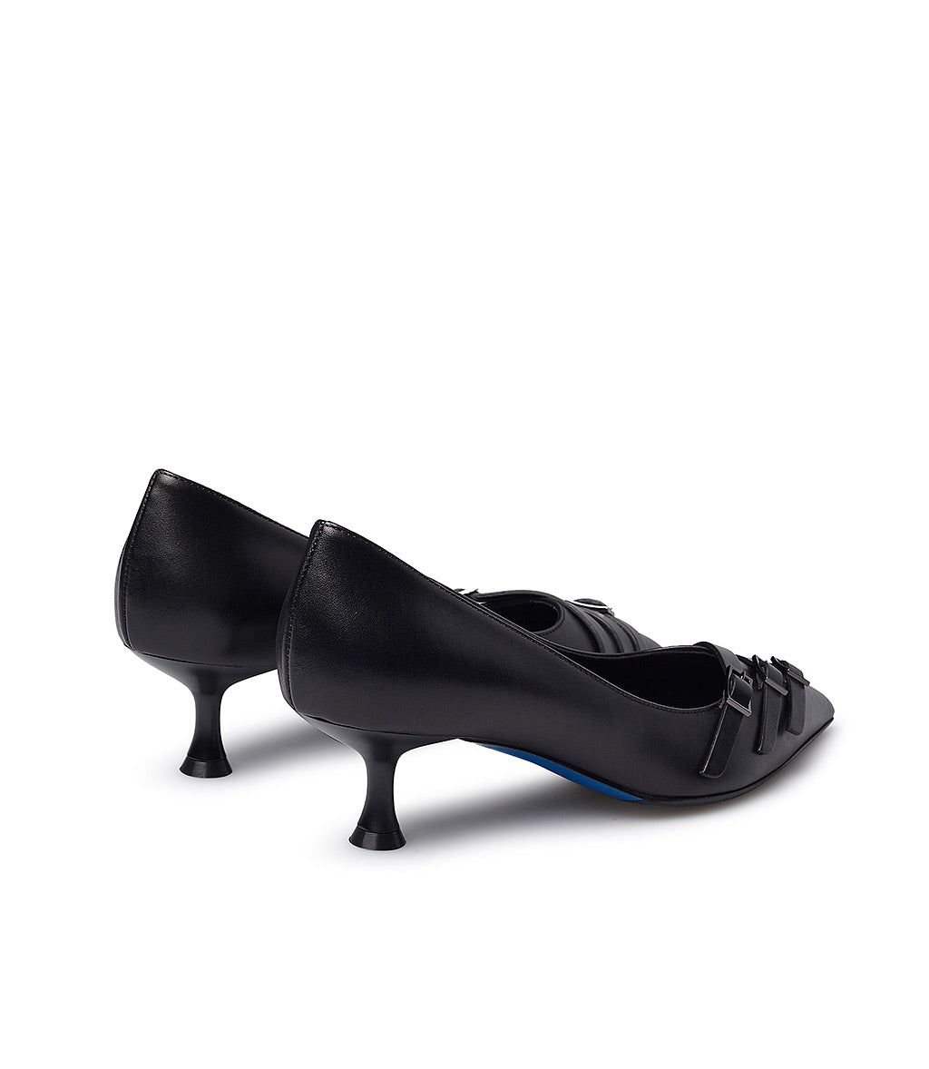 Loriblu Décolleté in nappa nera con cinturini Only for today