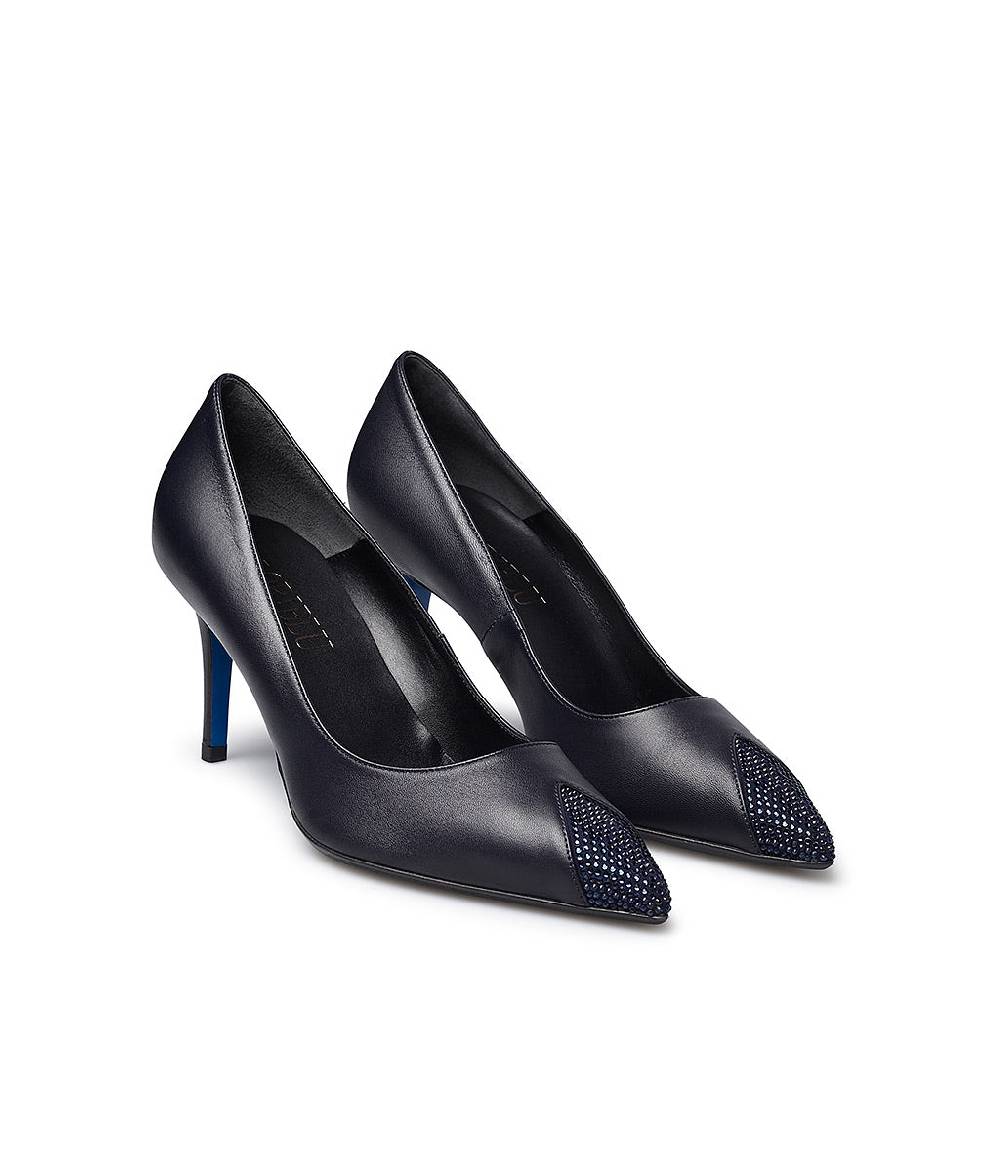 Loriblu Décolleté in nappa blu con cristalli Enormi sconti