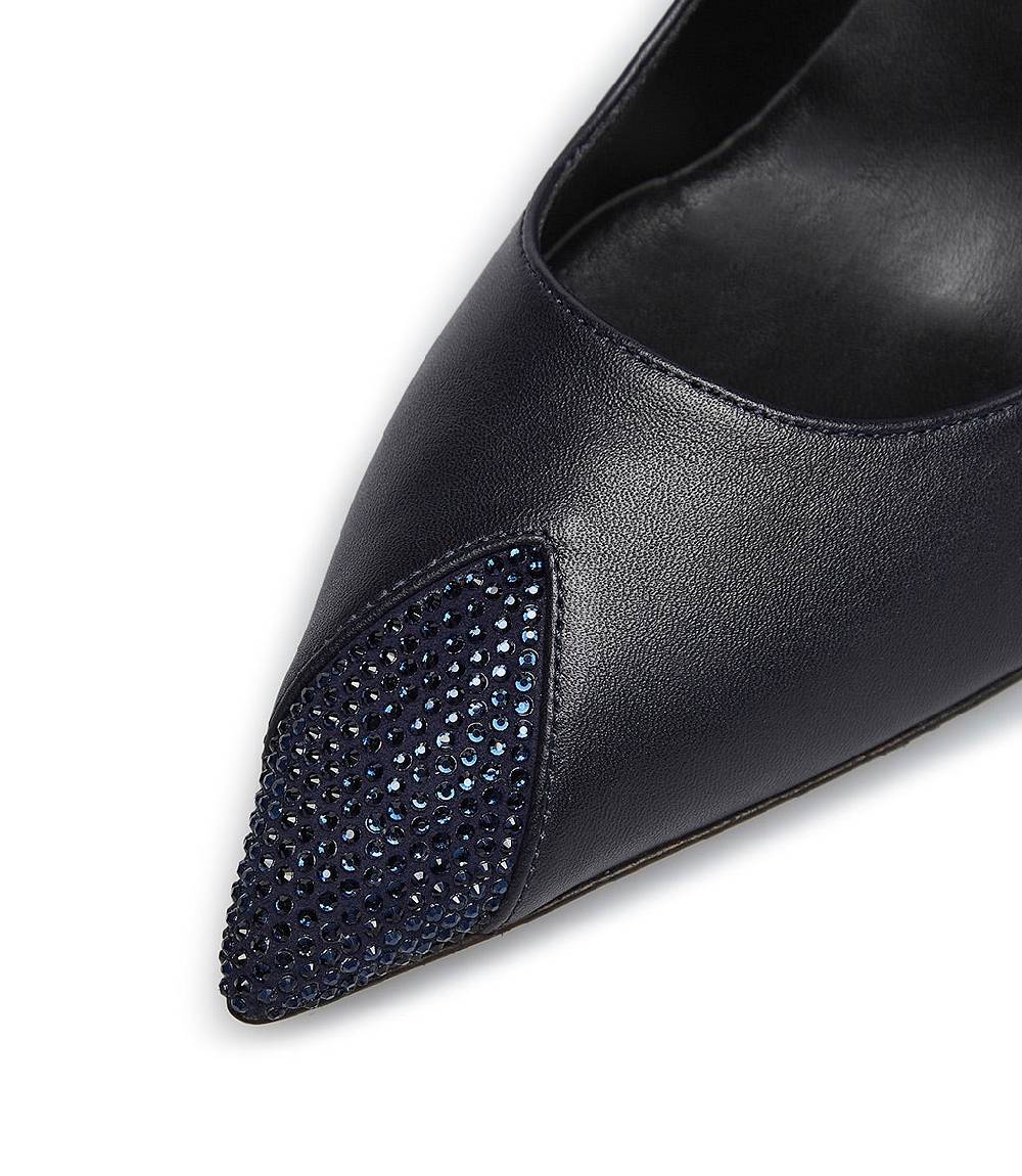 Loriblu Décolleté in nappa blu con cristalli Enormi sconti