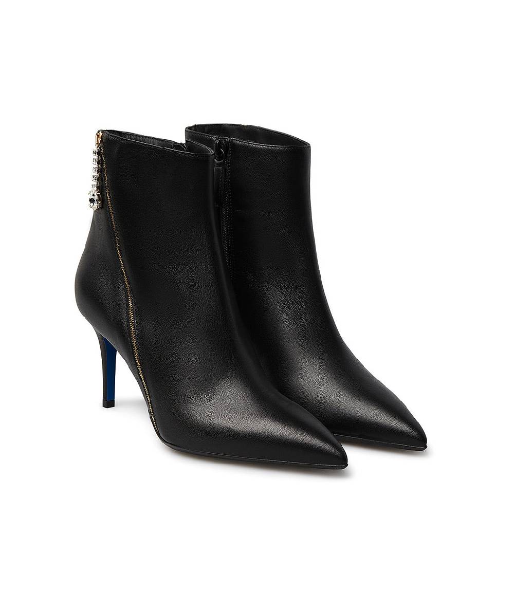 Loriblu Stivaletto in nappa nera con zip decorativa oro 50% di sconto con spedizione gratuita