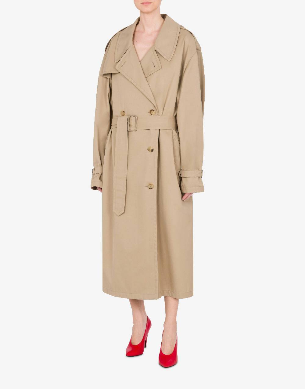 ﻿Love Moschino Trench in gabardina di cotone e nylon Offerte