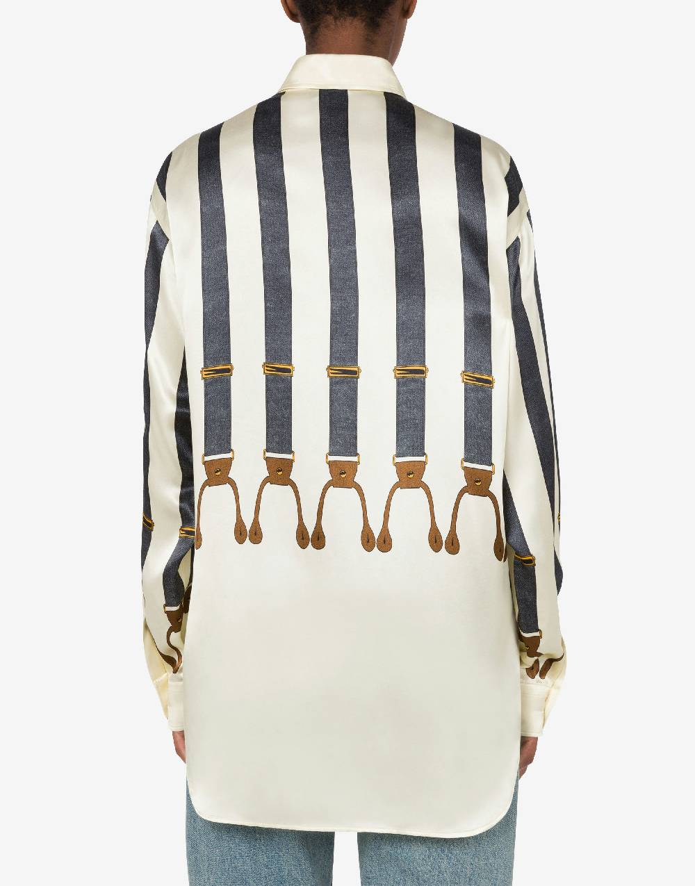 Love Moschino Camicia in raso Suspenders Print Hotsell