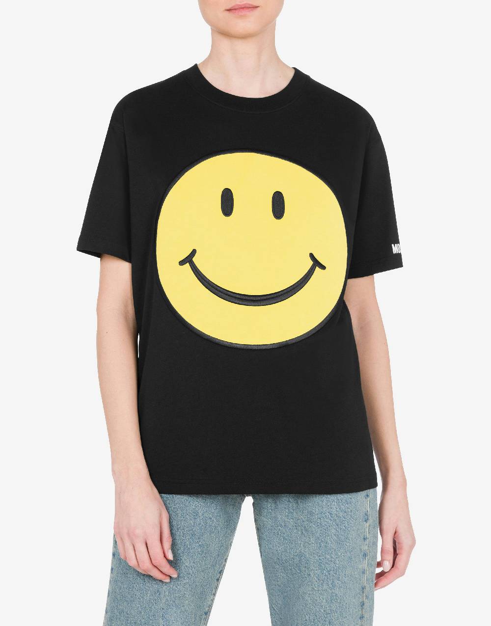 Love Moschino T-shirt in jersey organico Smiley® Vendita Calda