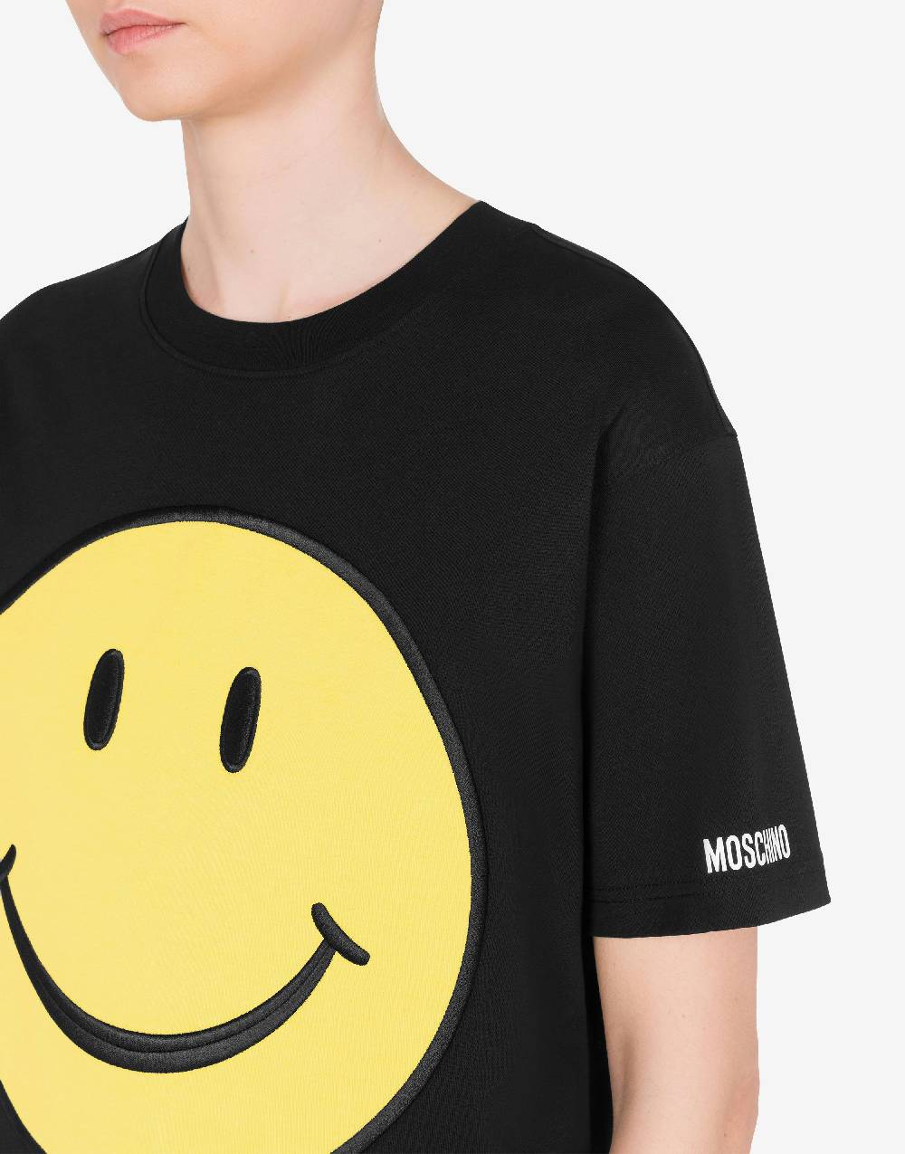 Love Moschino T-shirt in jersey organico Smiley® Vendita Calda