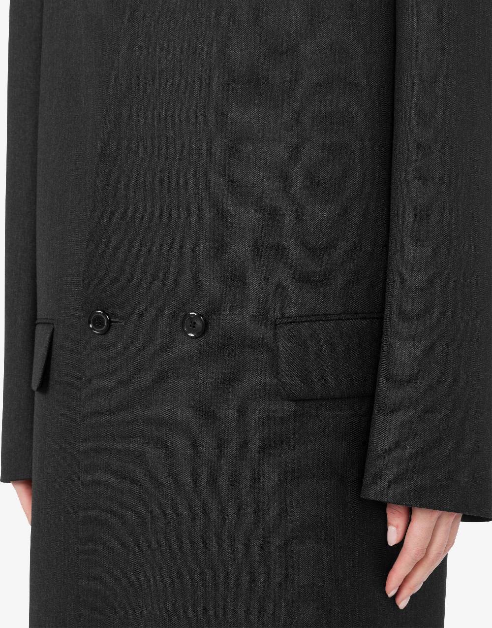 Love Moschino Cappotto in tela di lana tinto in filo Nuova