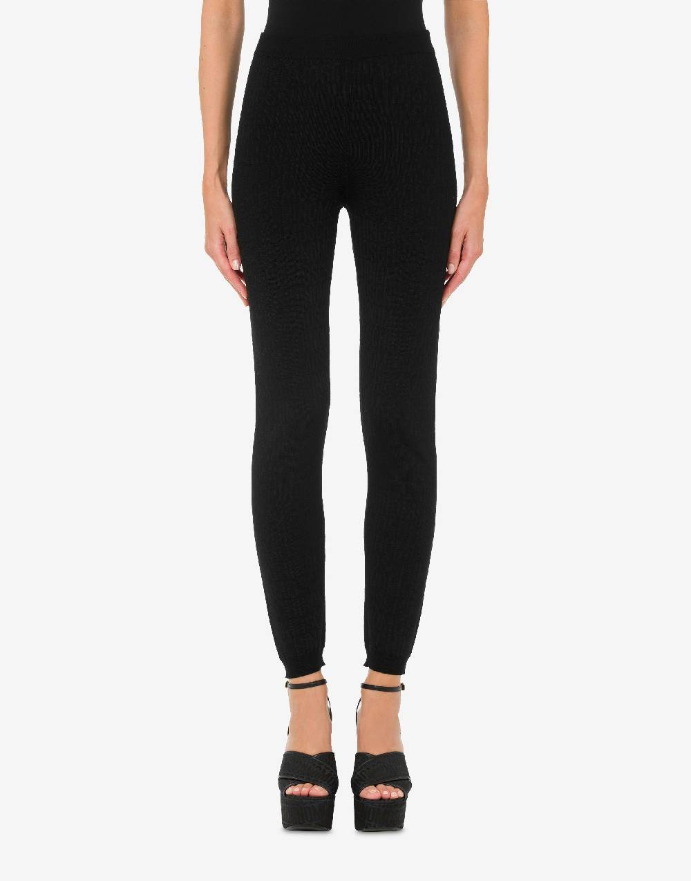 Love Moschino Leggings in lana Allover Logo Saldi