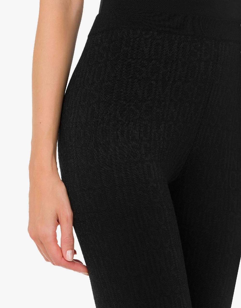 Love Moschino Leggings in lana Allover Logo Saldi