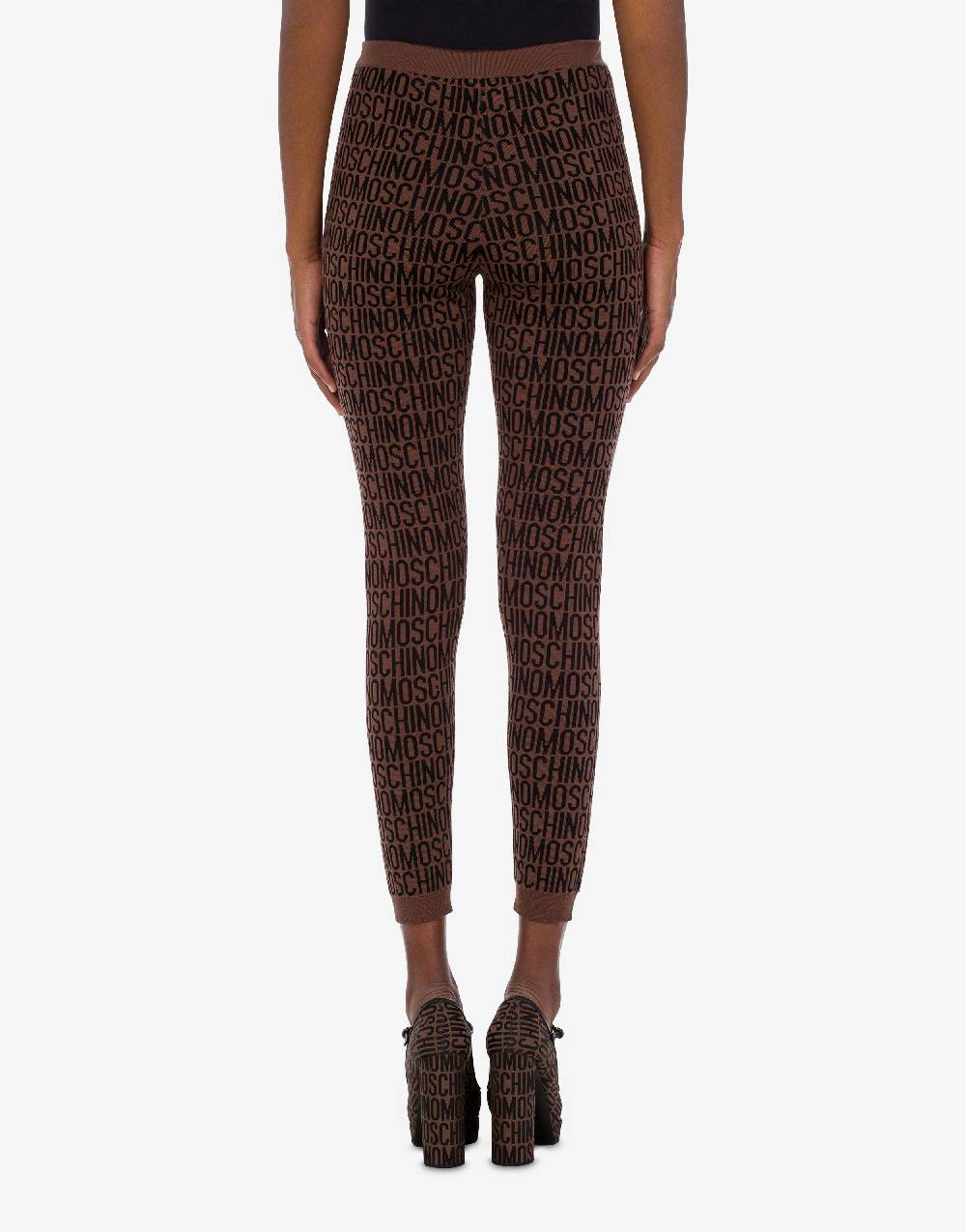 Love Moschino Leggings in lana Allover Logo Vendite Flash