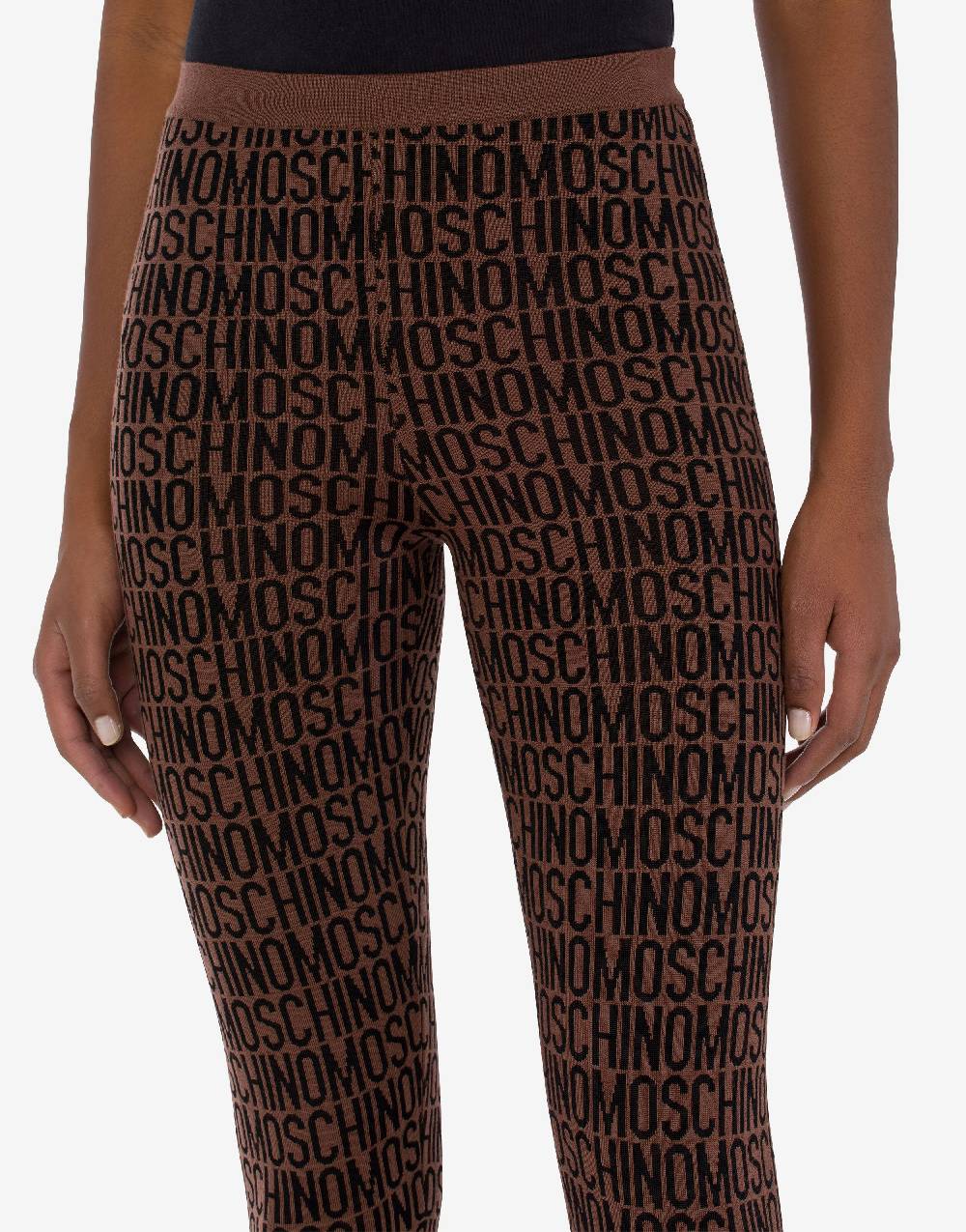 Love Moschino Leggings in lana Allover Logo Vendite Flash