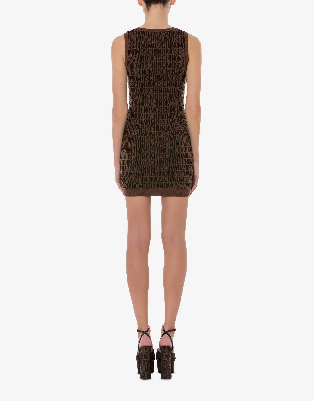 Love Moschino Abito in lana Allover Logo Italia