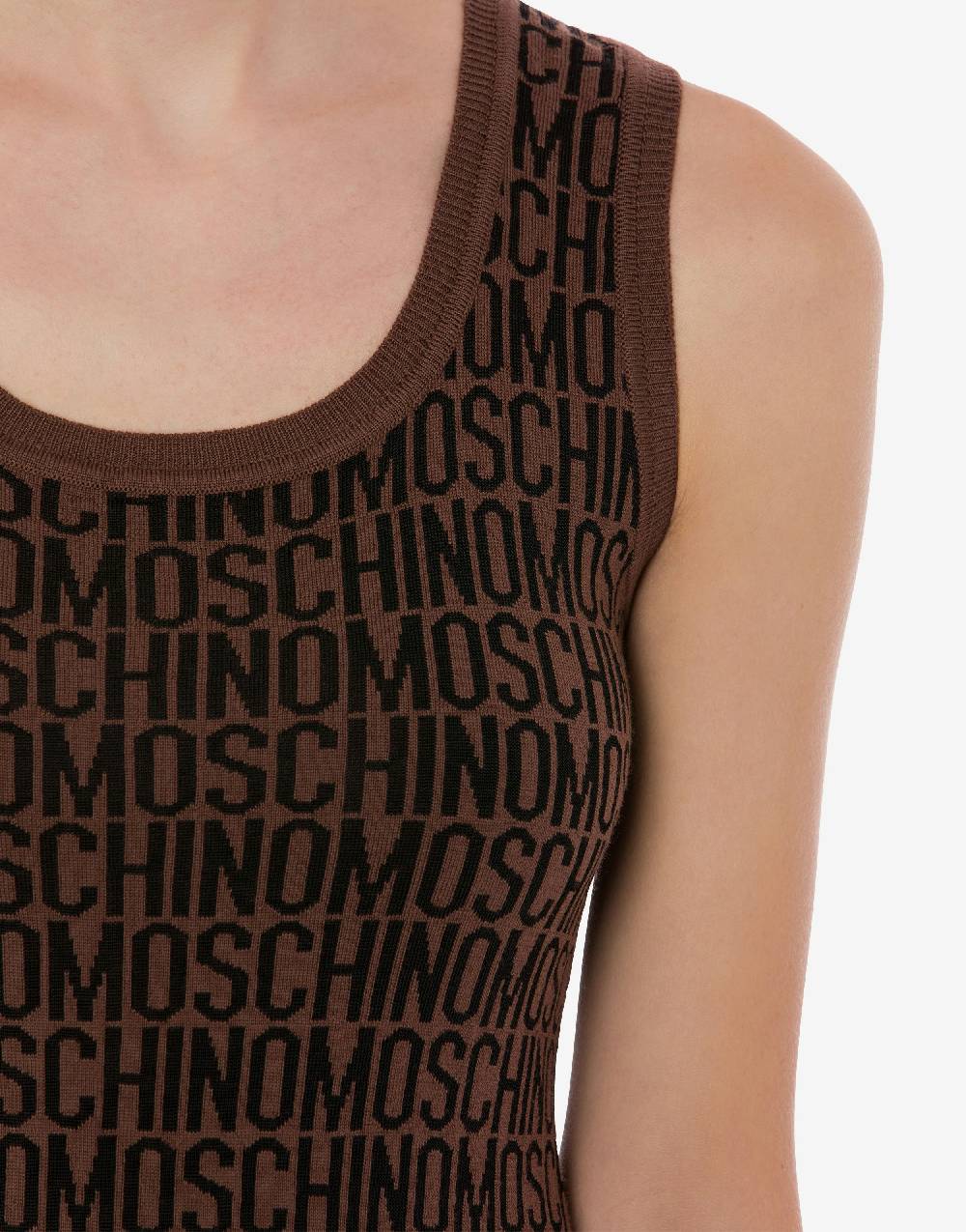 Love Moschino Abito in lana Allover Logo Italia