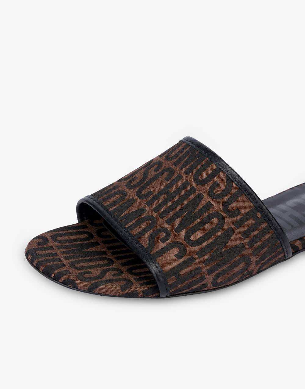 Love Moschino Sandali flat in nylon Allover Logo Nuovo