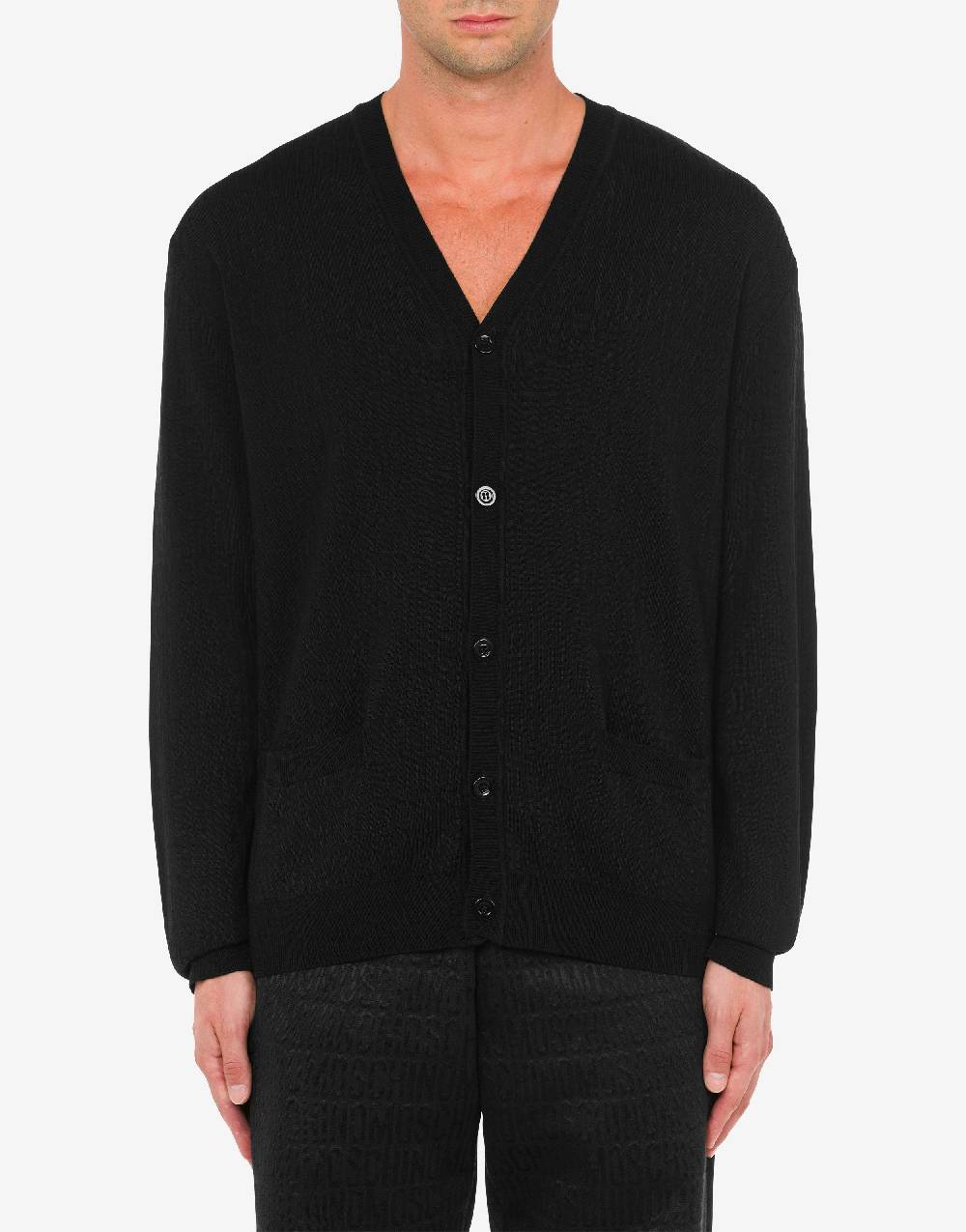 Love Moschino Cardigan in lana Allover Logo Economico