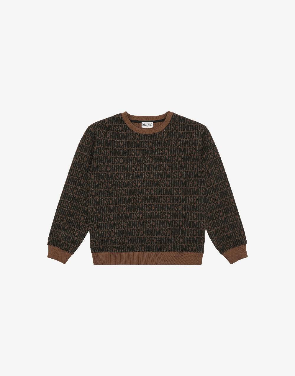 Love Moschino Felpa in cotone Allover Logo Prezzo Ridotto