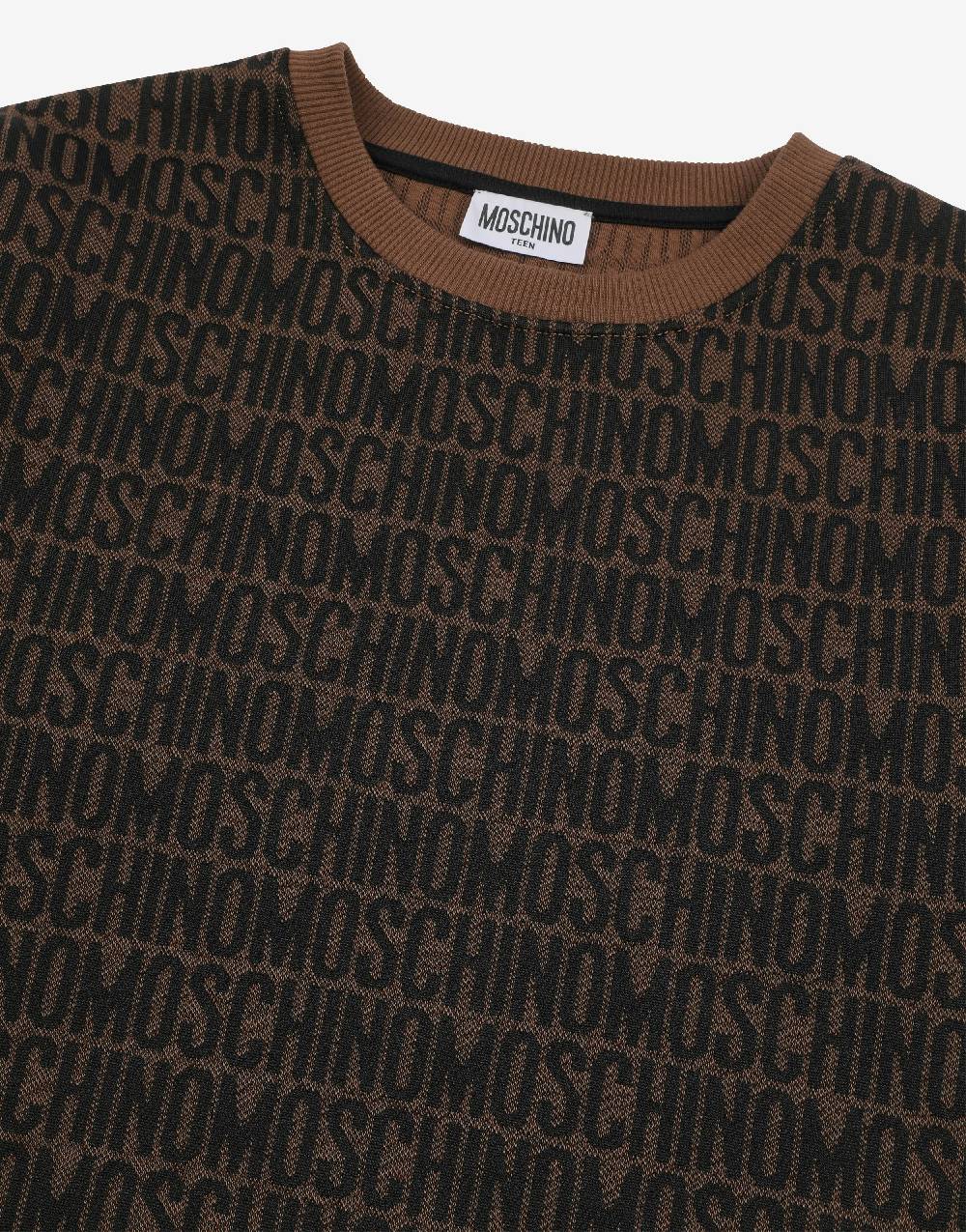 Love Moschino Felpa in cotone Allover Logo Prezzo Ridotto