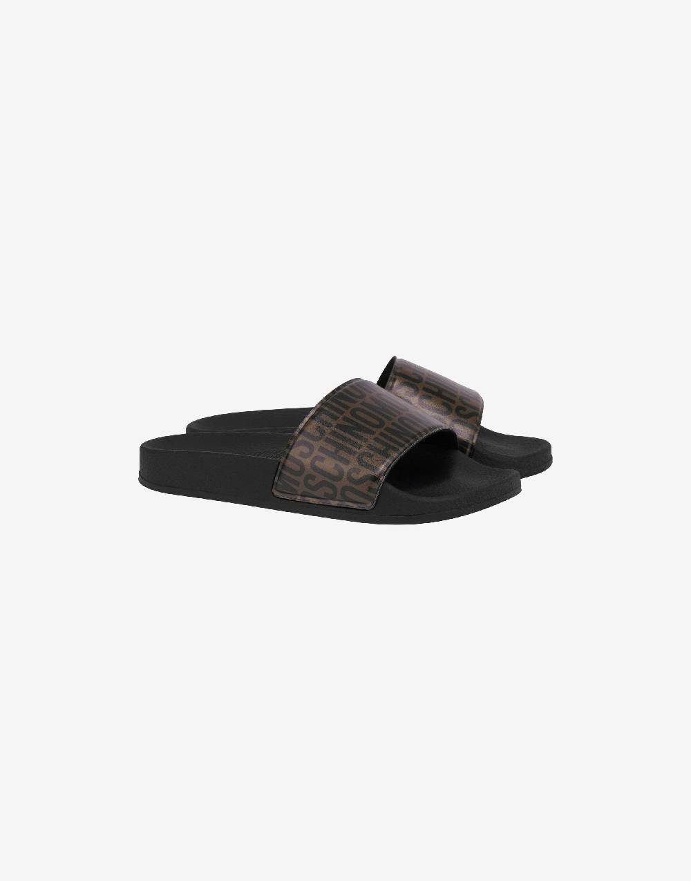 Love Moschino Pool slides in PVC Allover Logo Sottocosto