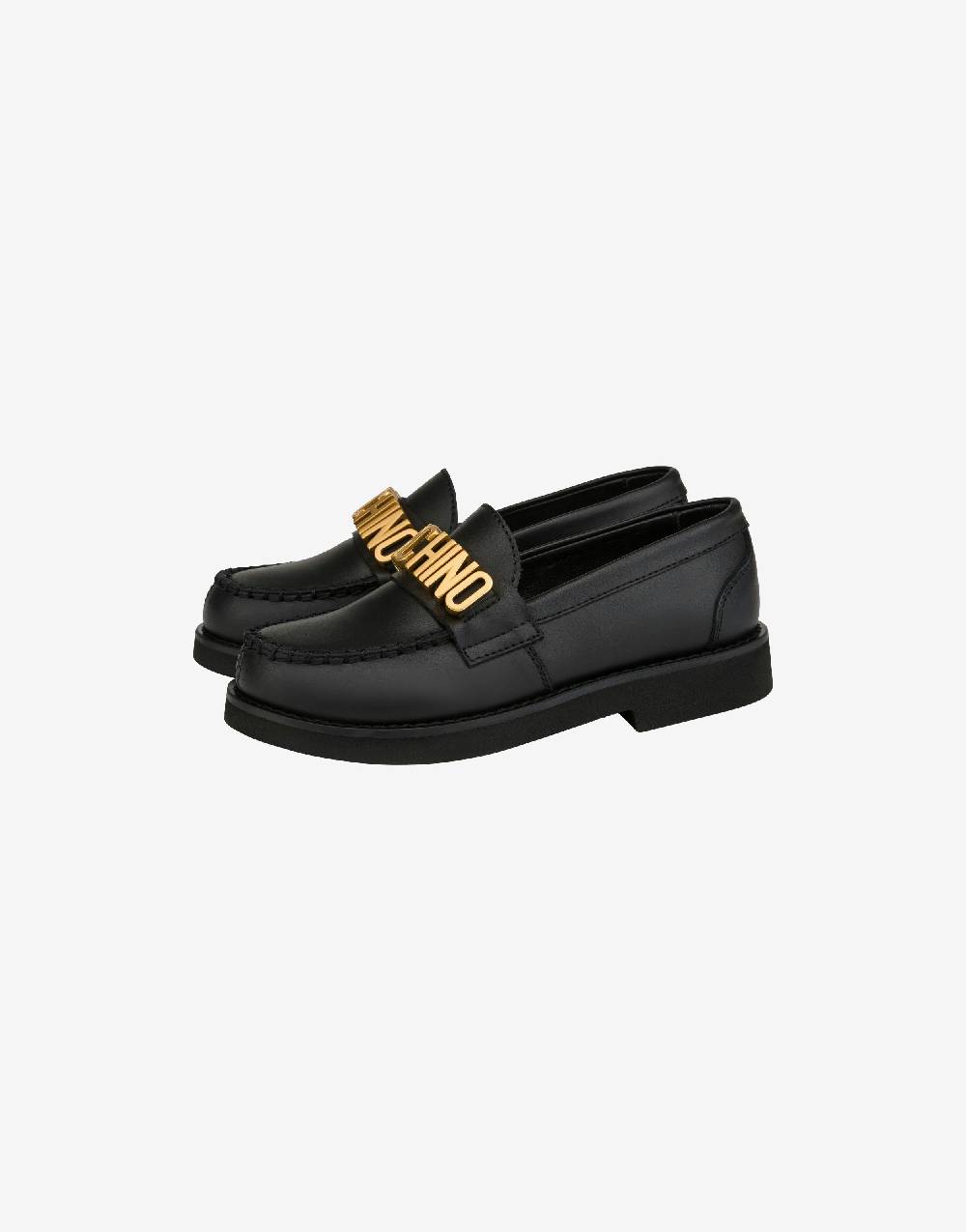 Love Moschino Mocassini in vitello Lettering Logo