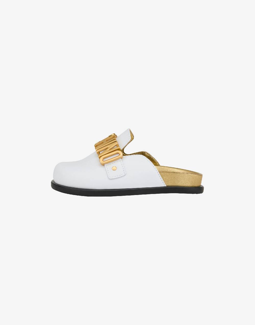 Love Moschino Sabot in vitello Lettering Logo Vendita Calda