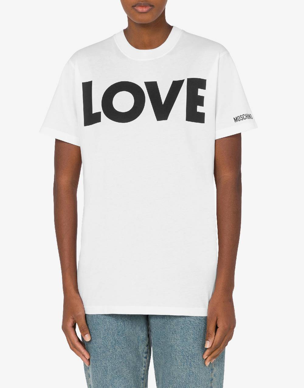 Love Moschino T-shirt in jersey organico Love Nuovo