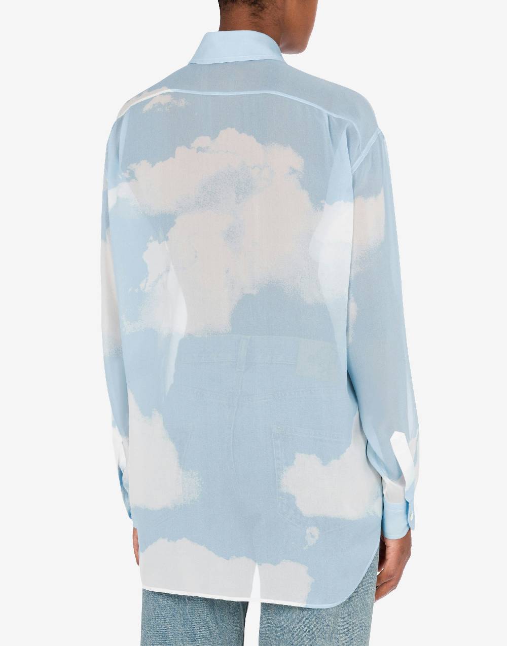Love Moschino Camicia in georgette In The Cloud Promozione