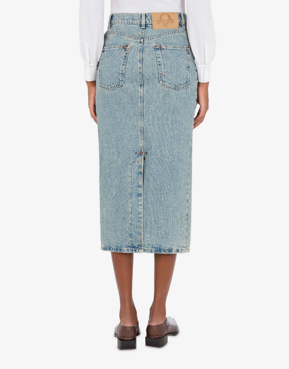 Love Moschino Gonna in denim blu di cotone Comprare a buon mercato