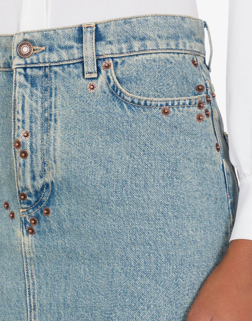 Love Moschino Gonna in denim blu di cotone Comprare a buon mercato