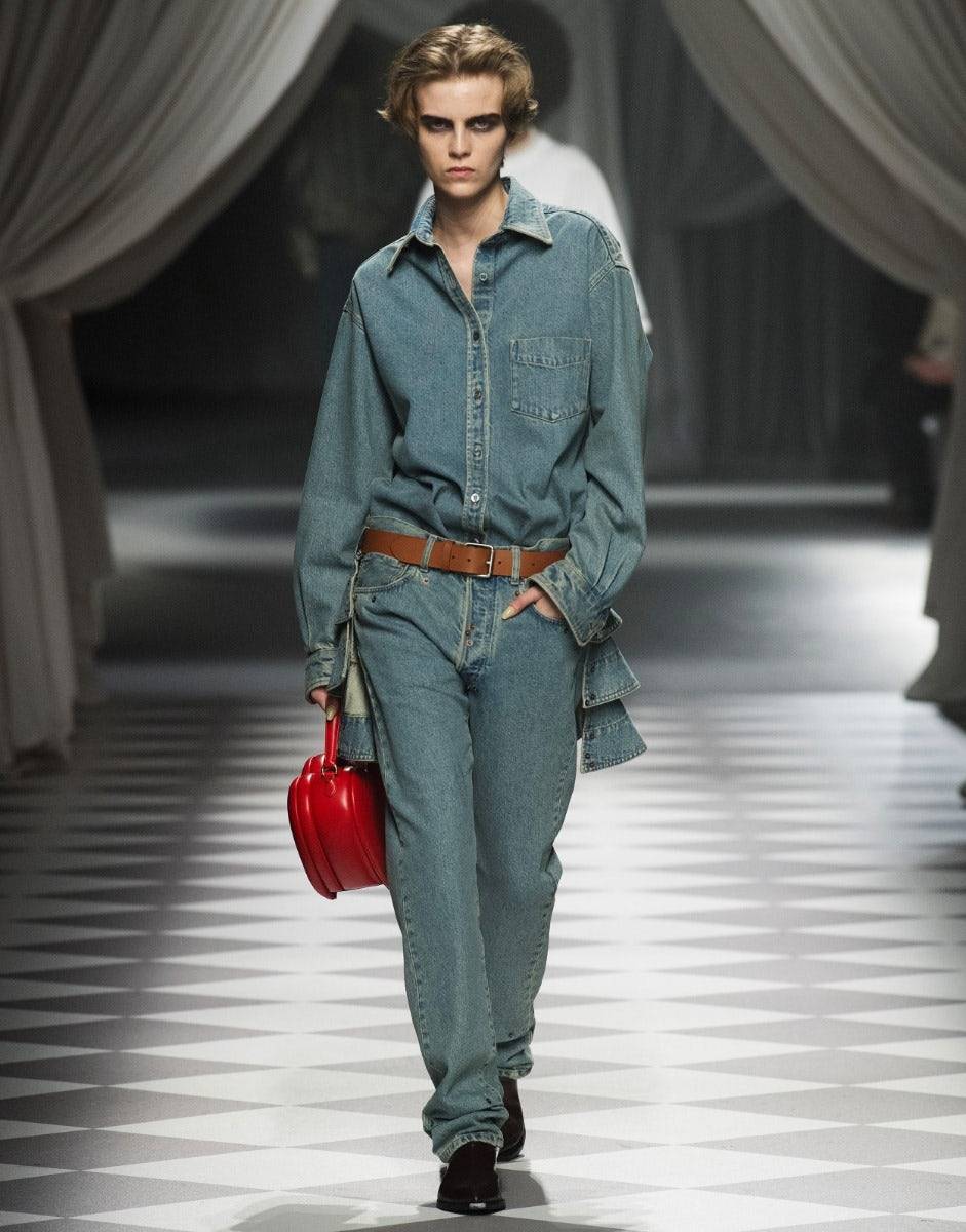 Love Moschino Pantalone in denim blu di cotone Prezzo Ridotto