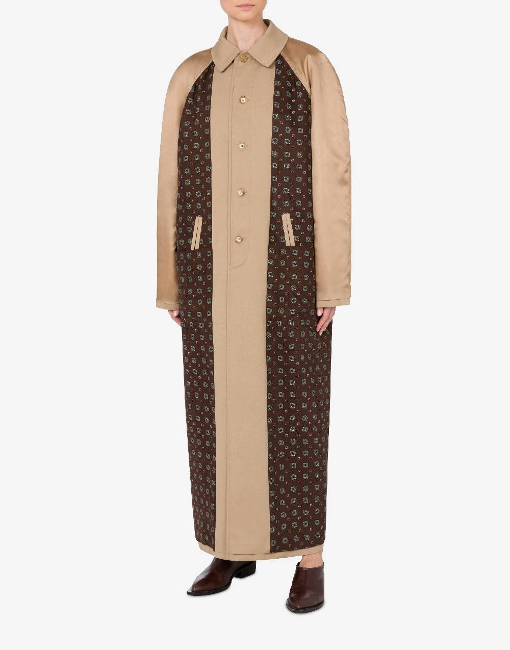 Love Moschino Trench reversibile in gabardina e raso Sottocosto