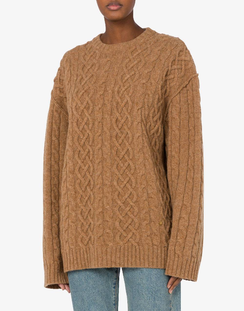 Love Moschino Pullover oversize in shetland Golden M Novità
