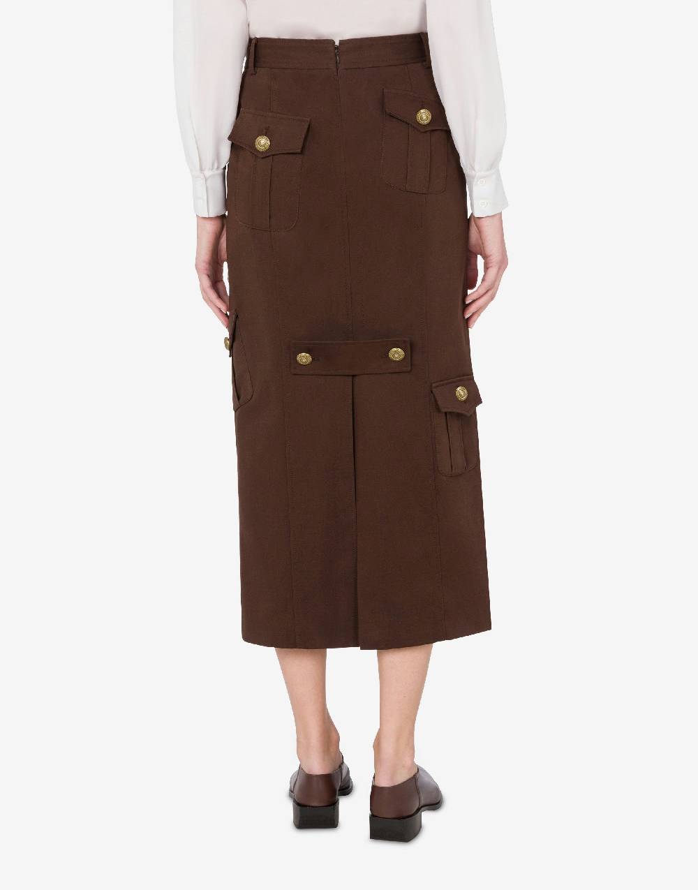 Love Moschino Gonna in gabardina Military Twist Offerta